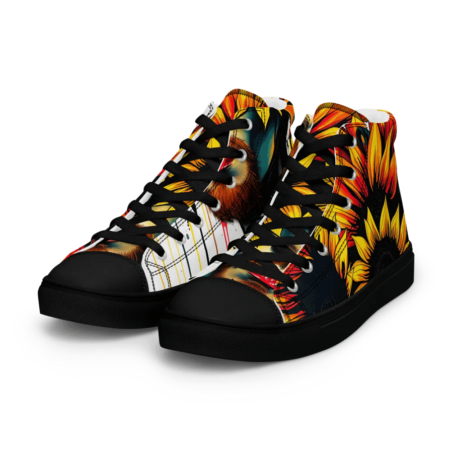 Van Gogh's sunflower gaze, Men's premium canvas High Tops product image (6)