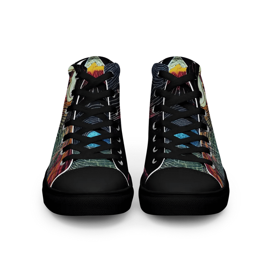 Cosmic Wave Men's premium canvas High Tops product image (3)