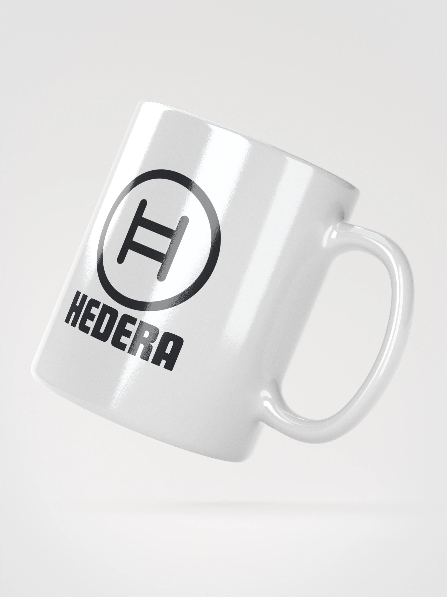 HEDERA Logo White Glossy Mug product image (5)