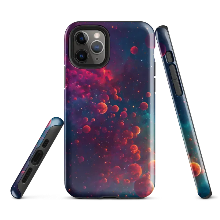 Tough Phone Case for iPhone® - Magenta and Blue Galaxy Sci-Fi Design product image (1)