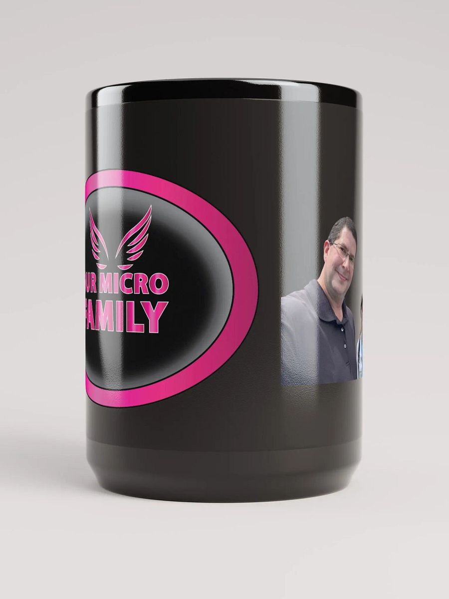 Our Micro Family Logo & Family Photo 15 oz Black Mug product image (5)
