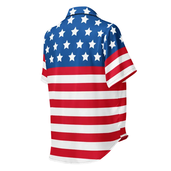 Women’s American Flag Short-Sleeve Pyjama Top - 100% Polyester product image (2)