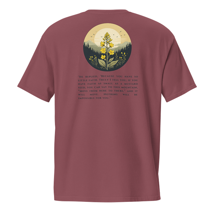 Faith in Bloom Christian Pocket T-Shirt | Matthew 17:20 product image (1)