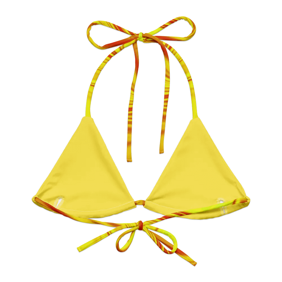 Padded String Bikini Top - Yellow and Red Digital Fluid Art product image (7)
