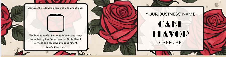 Classic Rose Cake Jar Label Templates product image (4)