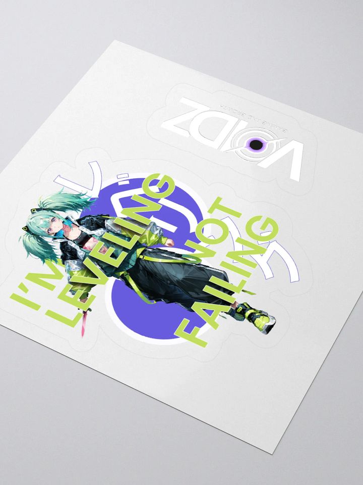 Leveling, not failing - Female anime Sticker + VOIDZ logo product image (1)