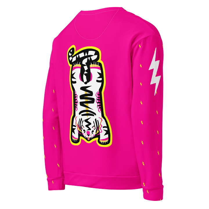 White Electric Tiger with Yellow Lightning Bolts - Eco-Sweatshirt product image (1)