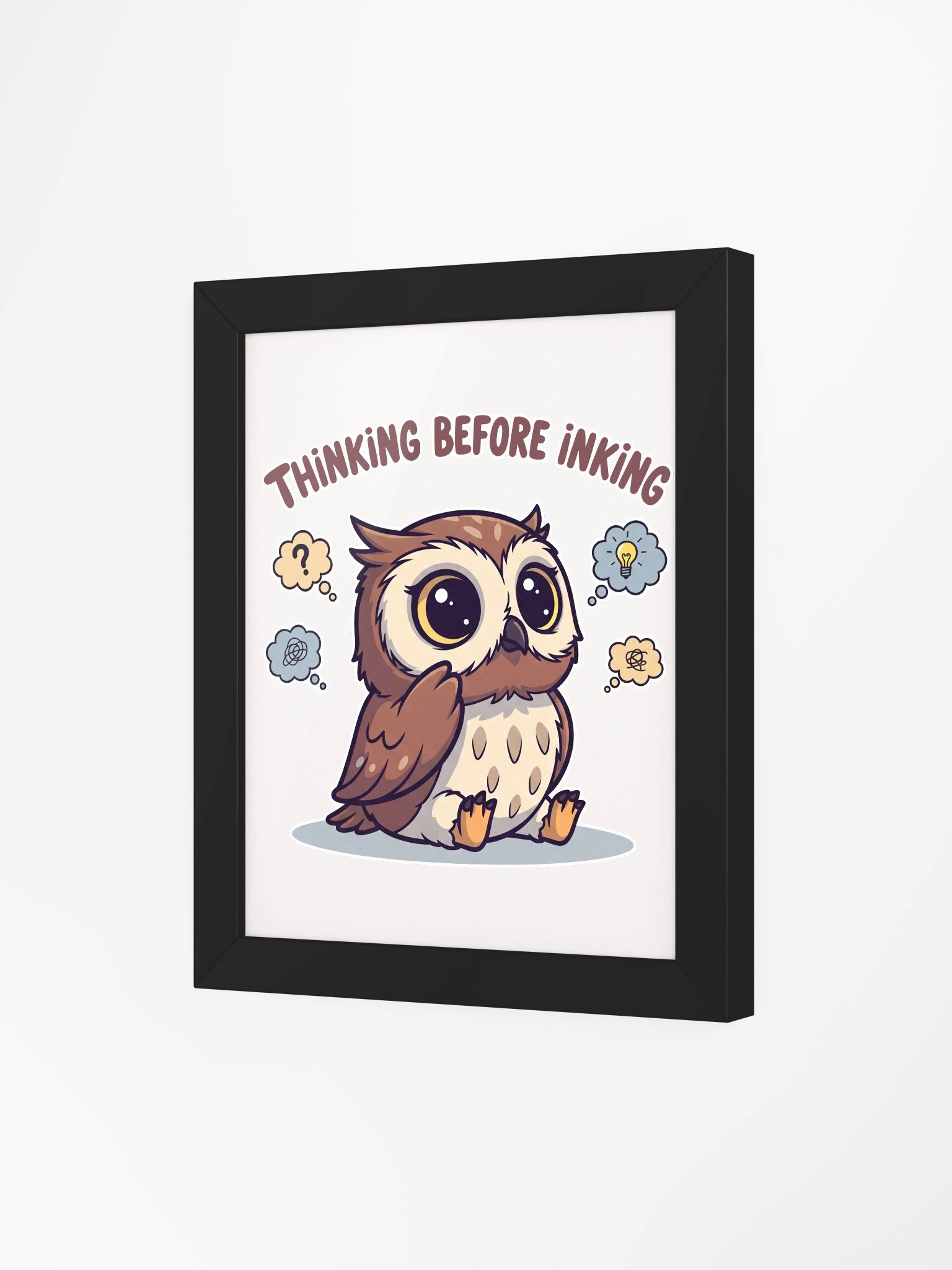 Overthinking Owl Framed High-Quality Matte Poster product image (3)