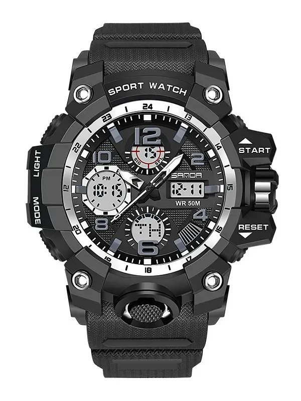 Men Dual Display Quartz Sports Watches Multi-Function Waterproof Male Stopwatch Wristwatch product image (3)