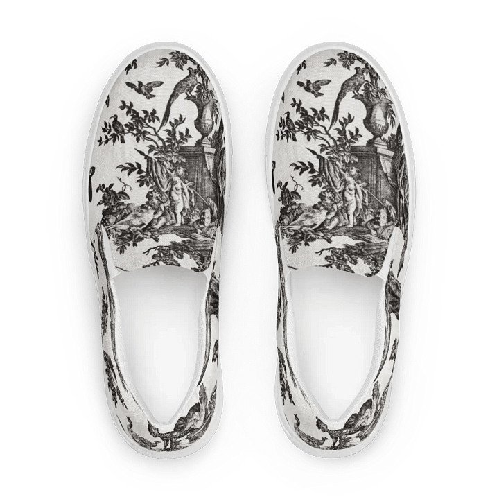 Serene Toile de Jouy Men's Slip-On Canvas Shoes product image (1)