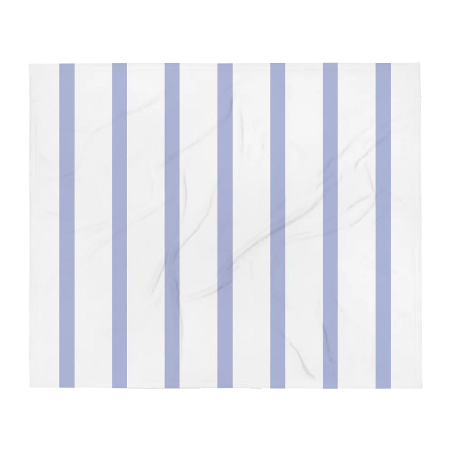 HAMPTONS CHIC - CLASSIC SIMPLE BLUE STRIPED PLUSH BLANKET product image (2)
