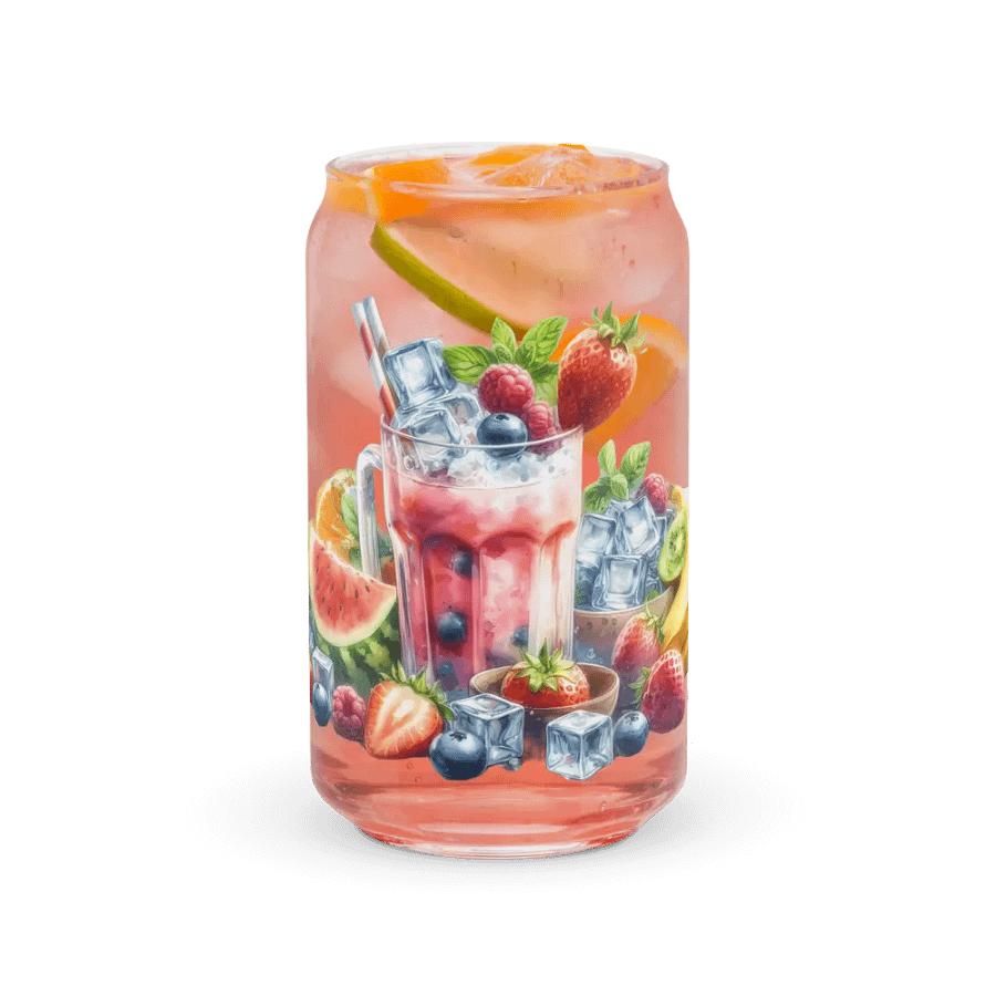 Fruit juice with fruit slice mixed water affect, design_05-Can-Shaped Glass product image (7)