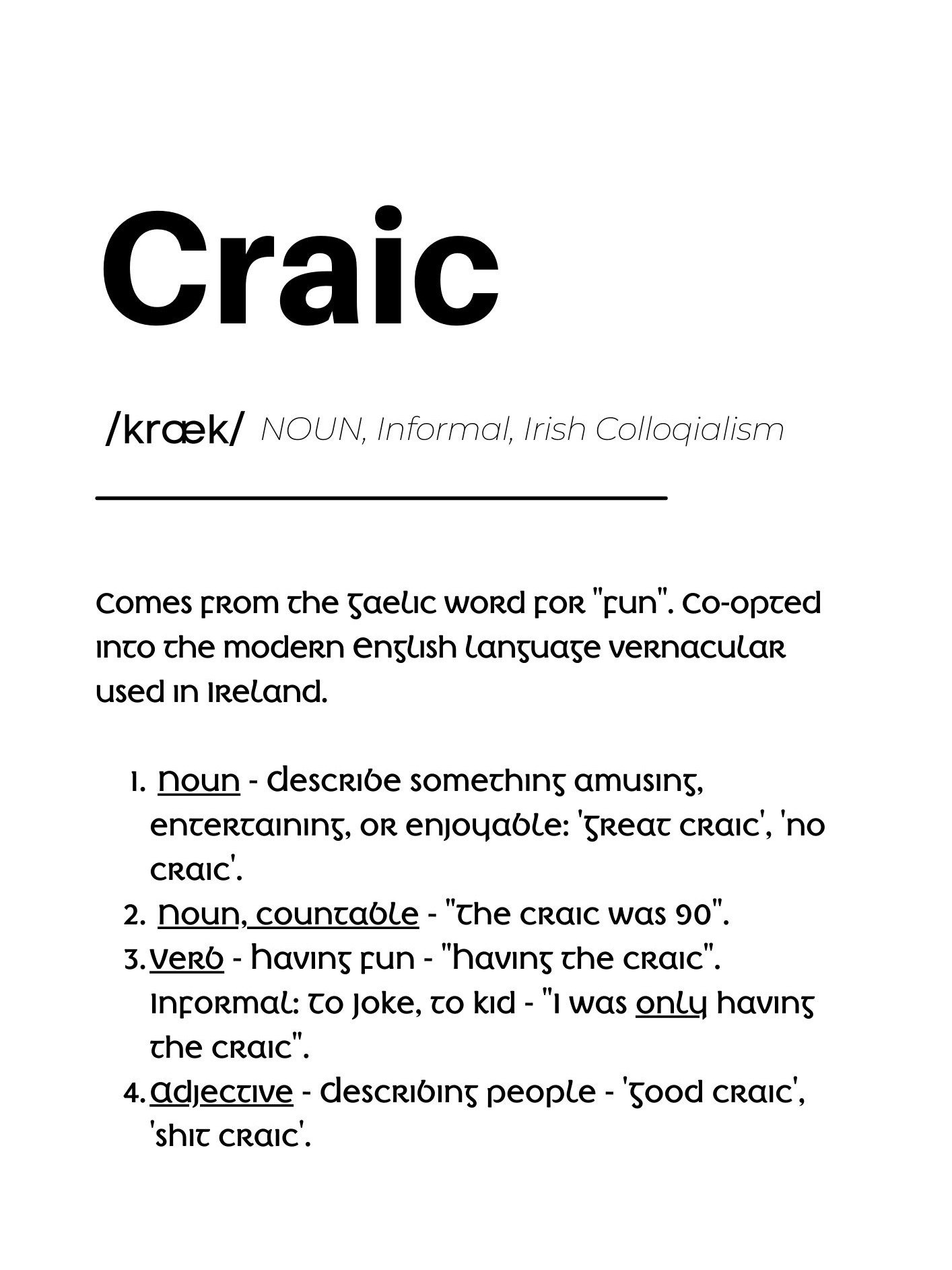 ✨ Freebie ✨ - The Definition Of Craic Digital Download, Ready To Print product image (1)
