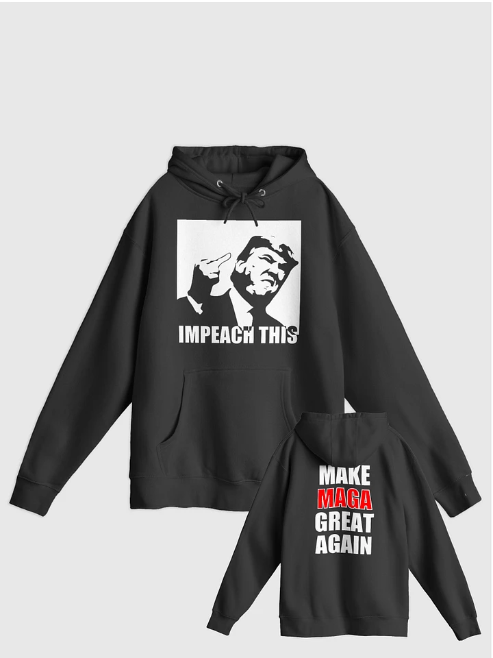 Impeach This with Maga Back Black Hoodie product image (1)