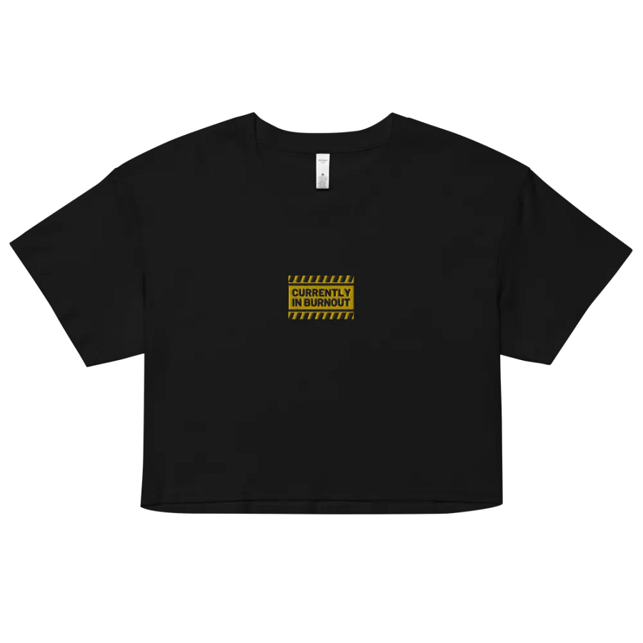 CURRENTLY IN BURNOUT (center) embroidered cotton cropped tee product image (1)