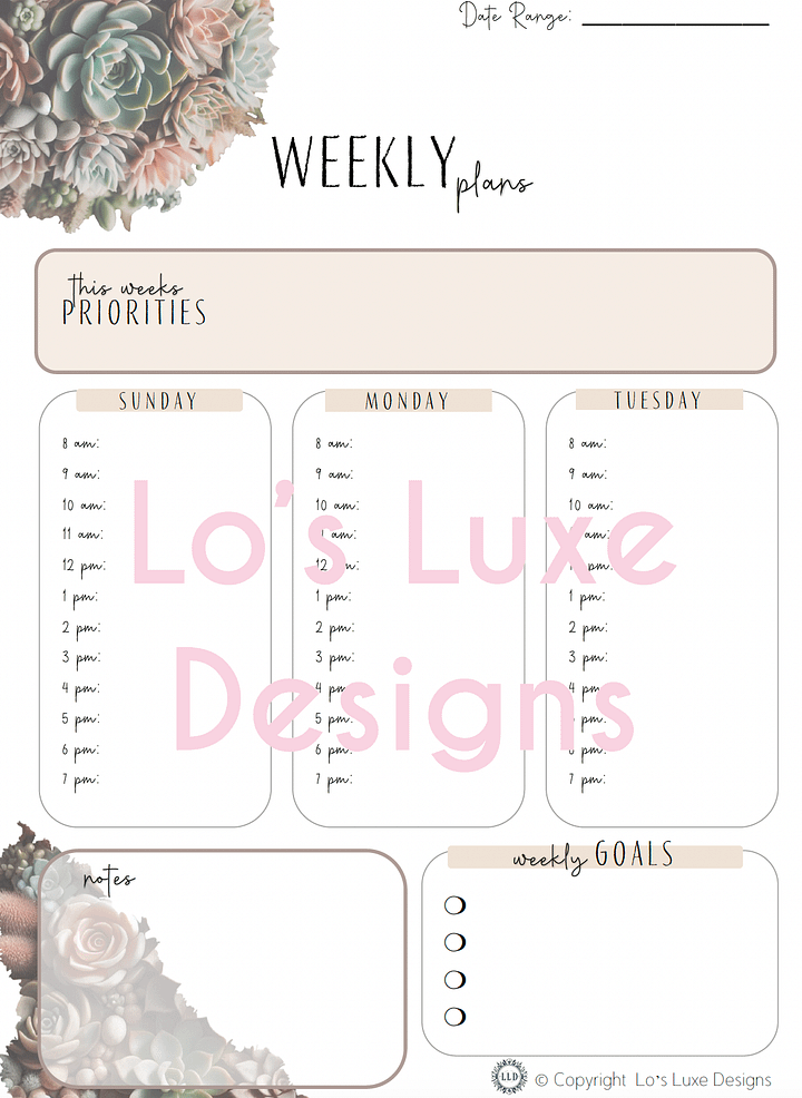 Rustic Modern 'Shanae' To Do List Bundle - 8.5x11 Printable product image (2)