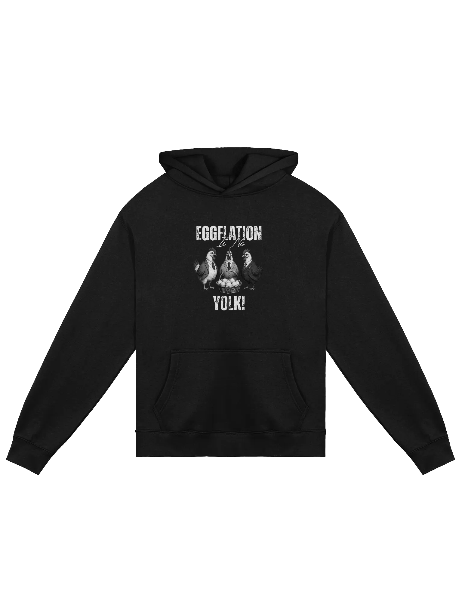 Eggflation is no Yolk! - Humorous Easter Black Hoodie product image (2)