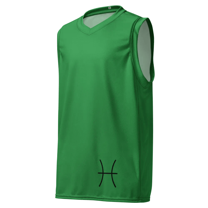 Pisces Symbol Green All-Over Print Basketball Jersey product image (1)