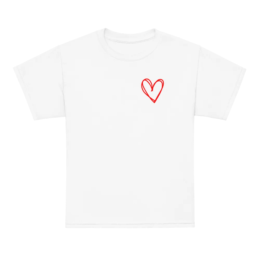 We Love Because He First Loved Us Youth White T-Shirt product image (5)