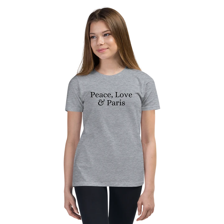 Peace, Love and Paris Youth T-Shirt | Black Ink product image (75)