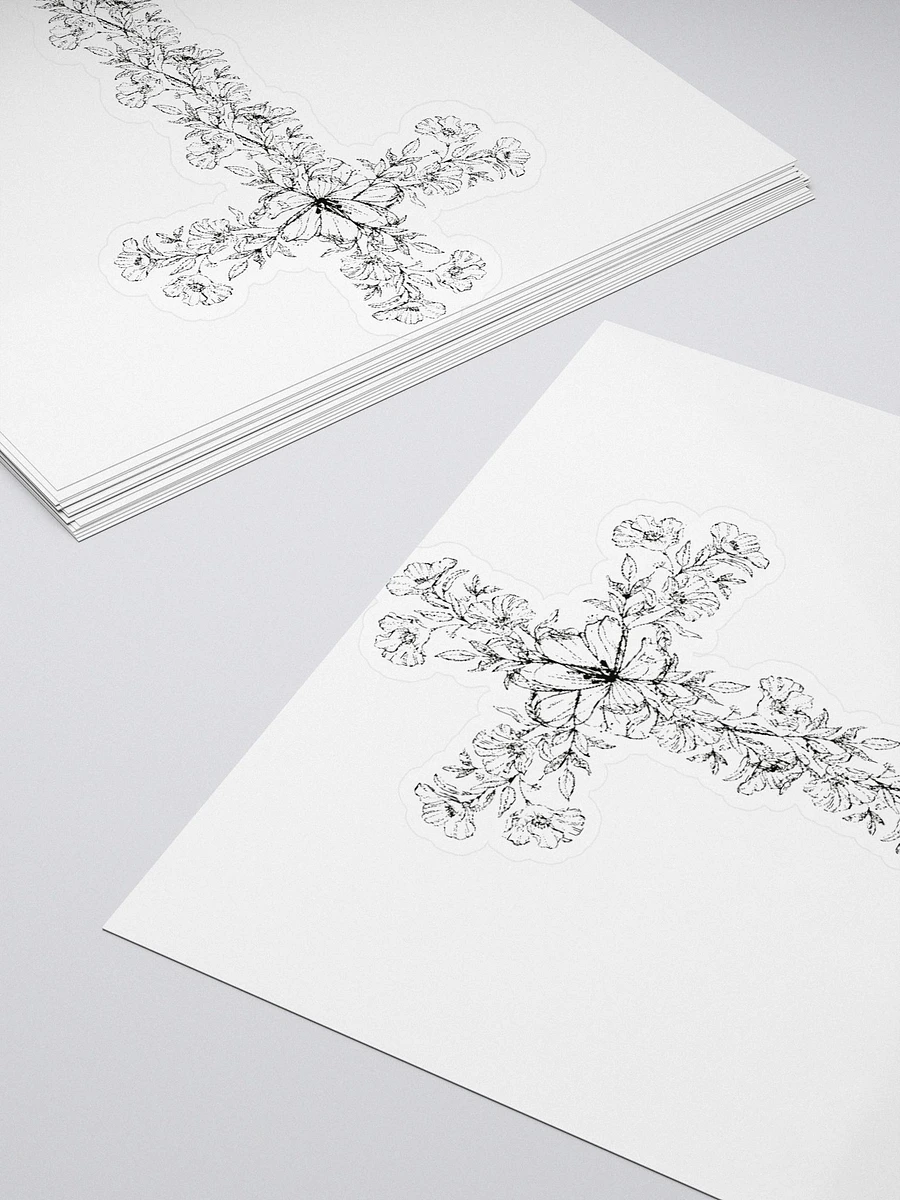 Black & White Floral Cross Sticker product image (4)