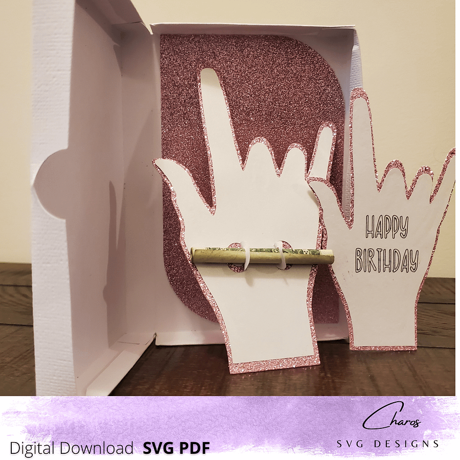 "I Love You" Money Holder Card & Gift Box SVG product image (2)