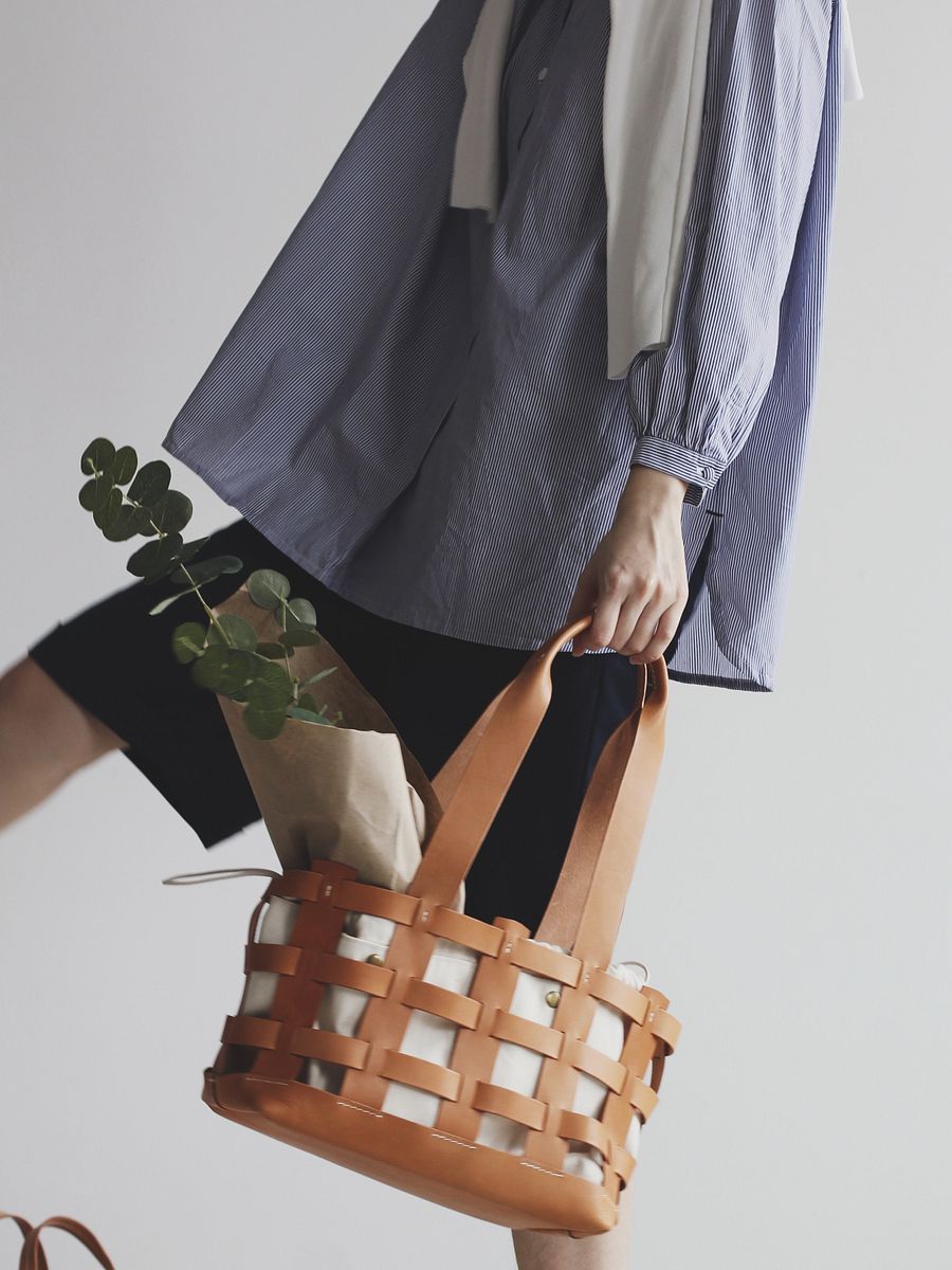 Vegetable Tanned Leather Caged Tote Bag - Large product image (6)