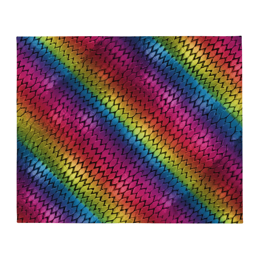 Diagonal Rainbow Dragon Scales Throw Blanket product image (1)