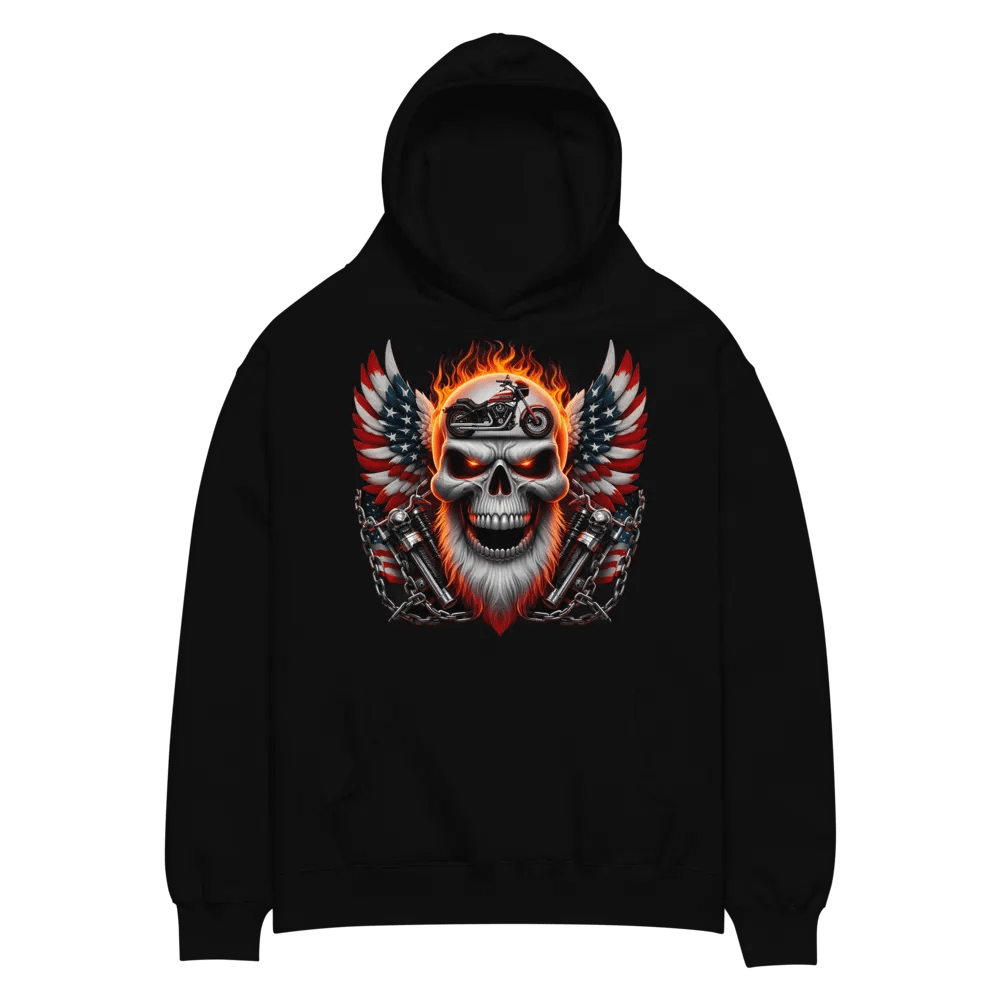 Rebellious Skull Motorcycle Wings Hoodie #33 product image (2)