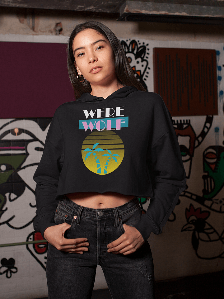 Were Wolf fleece crop hoodie product image (1)