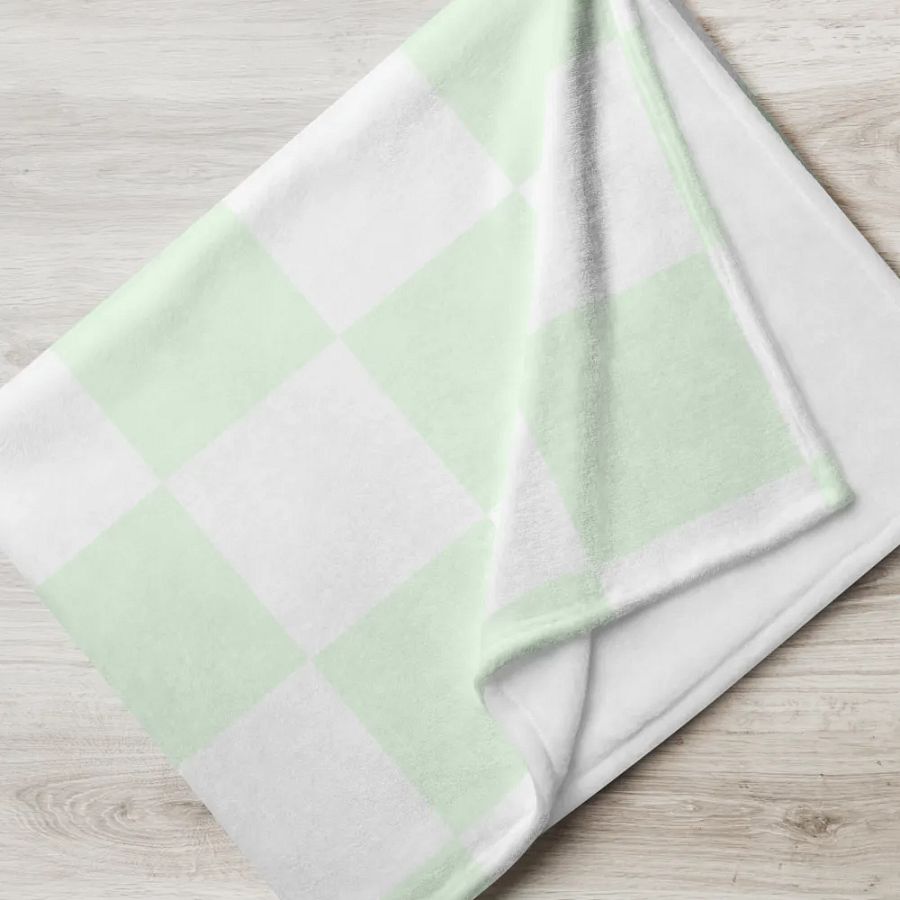 Squares White and Limegreen/Throw Blanket by Allcolor product image (7)