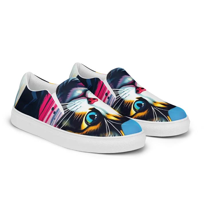 The literal tuxedo cat, men's slip on canvas shoes product image (2)
