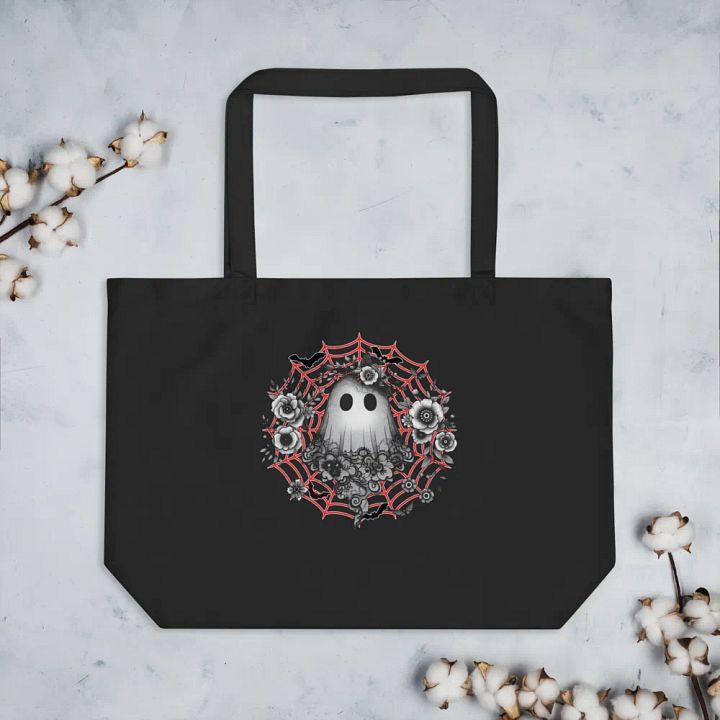Lacey Ghost Gothic Floral Organic Tote product image (2)