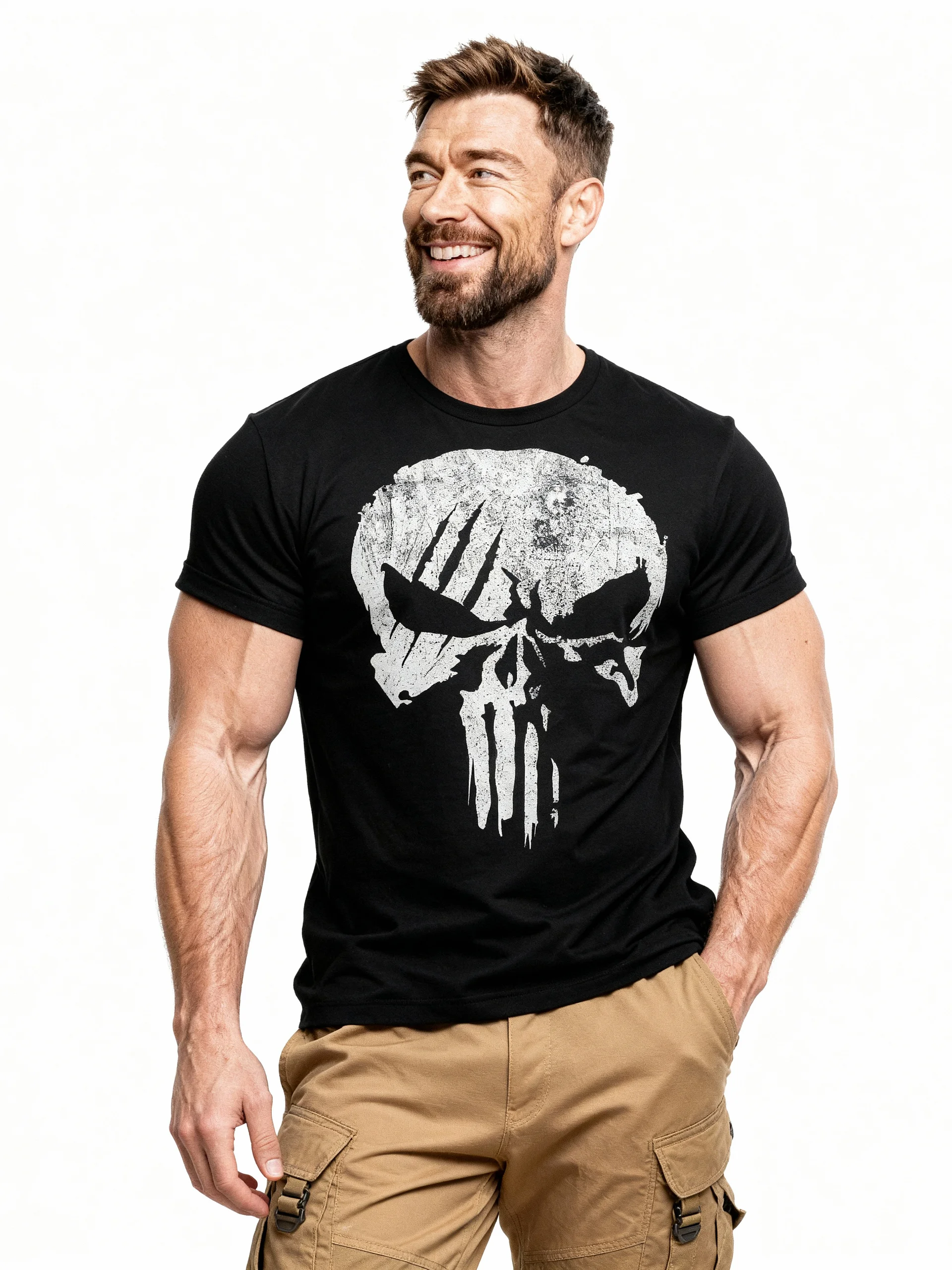 Black and White Skull T-Shirt product image (1)