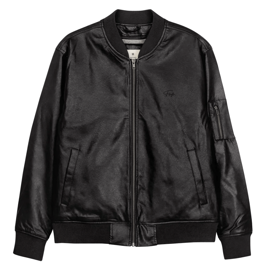 FOYO Faux Leather Bomber Jacket product image (11)