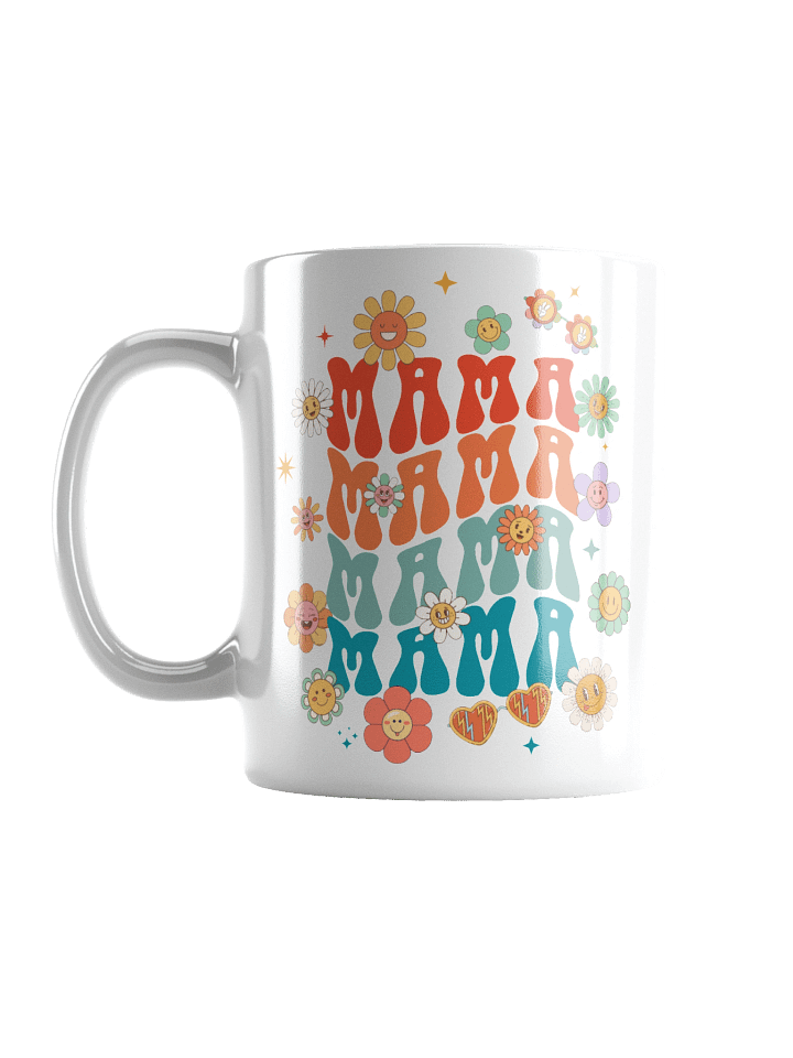 Retro Mama Floral White Glossy Mug product image (2)