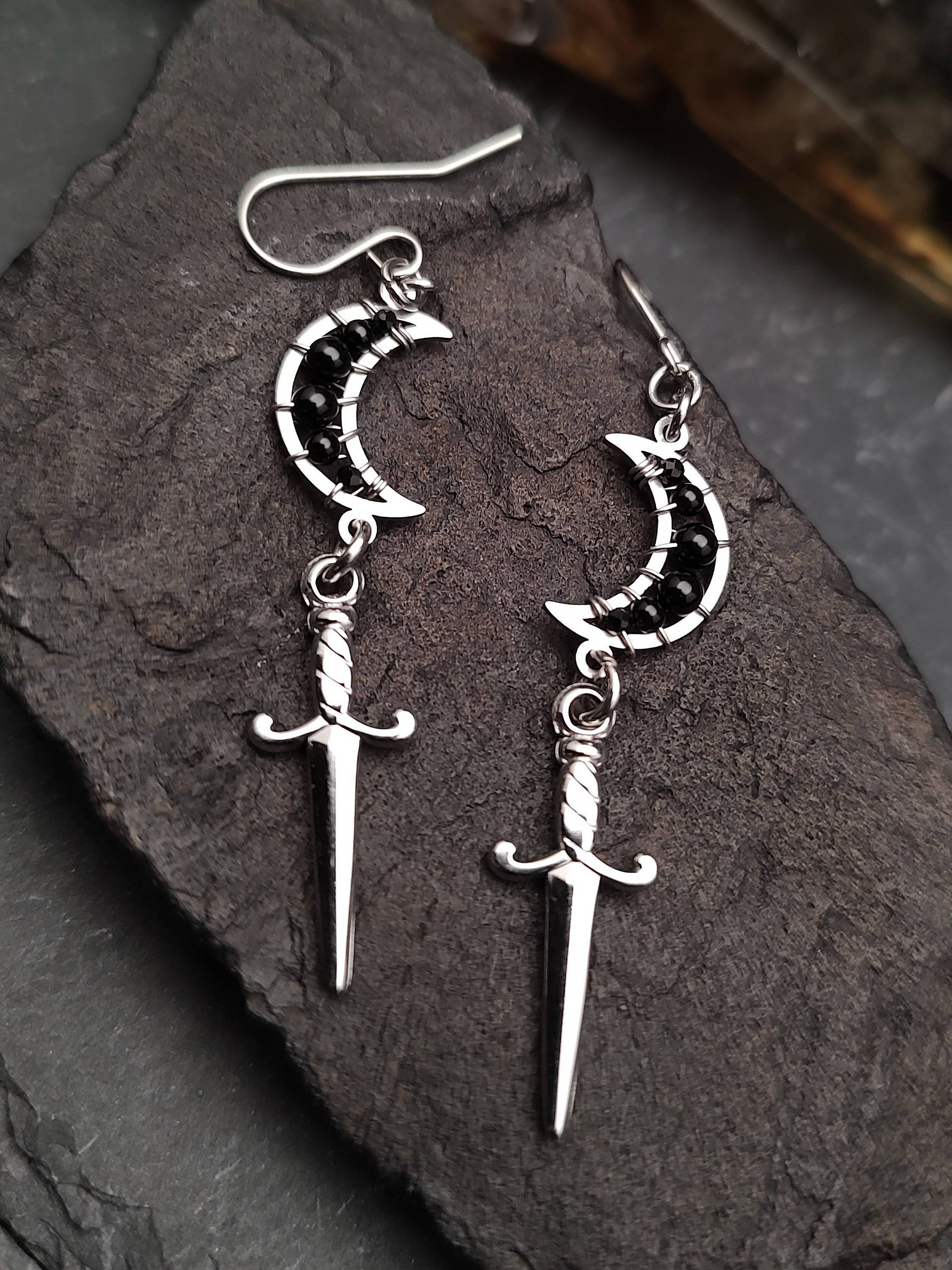 Earrings Swords - Onyx Moon Daggers product image (2)