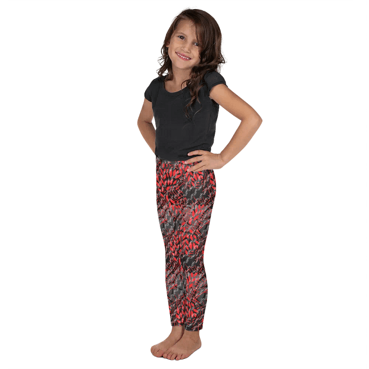 JoBeths' Signature Kids Leggings 👖Red Leaves 🍃 Design product image (1)
