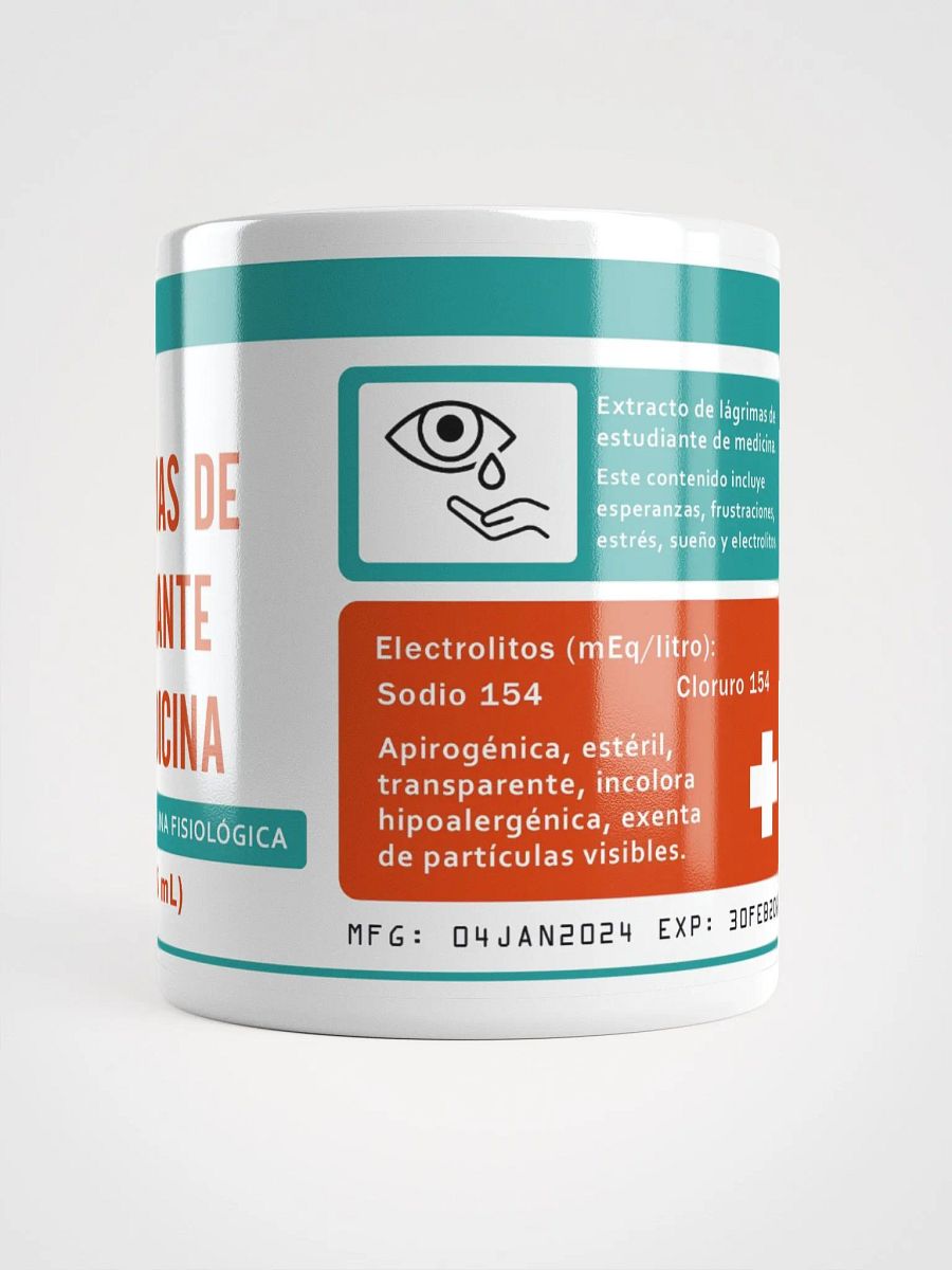 "Lágrimas de estudiante de medicina" (SPANISH) Ceramic mug product image (4)