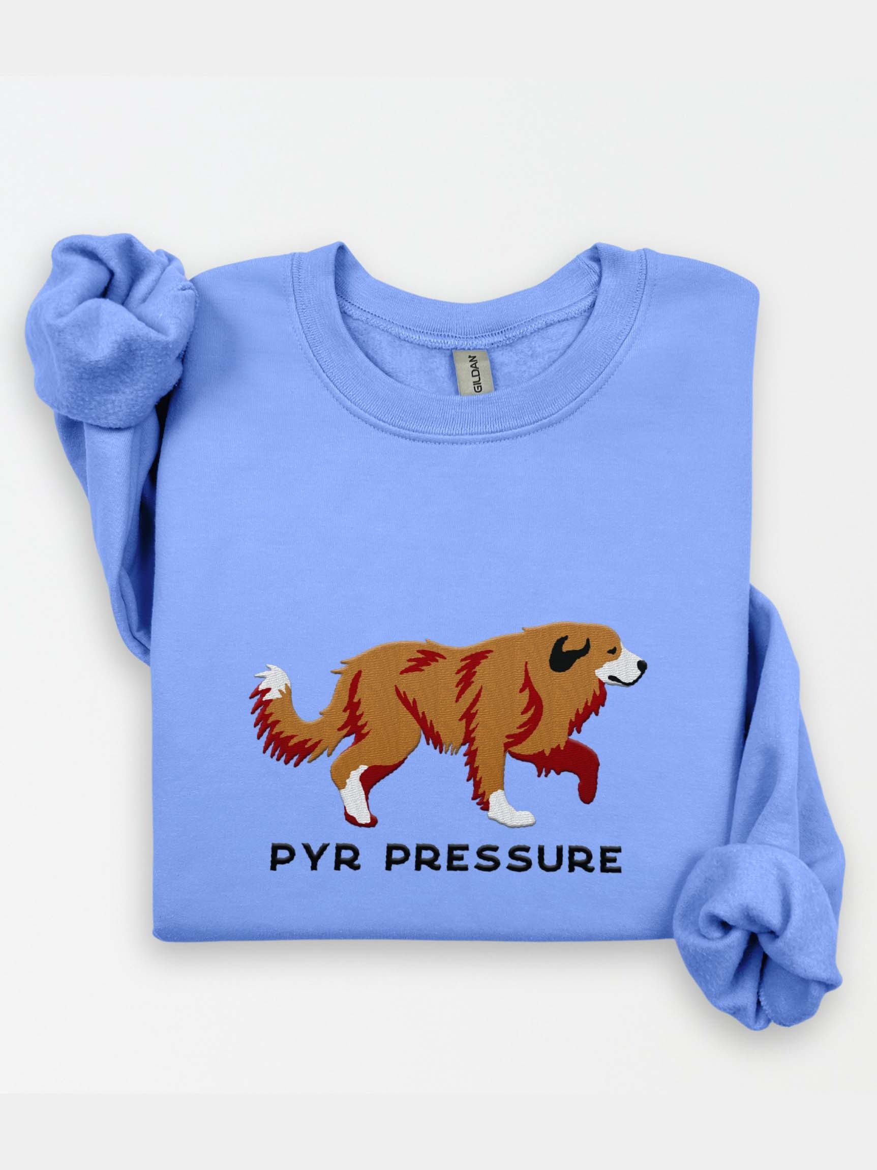 Pyr Pressure Sweatshirt (Embroidered) of a Great Pyrenees(Brown) product image (1)