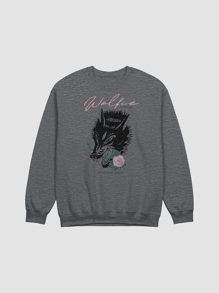 WOLFIE BLACK WOLF CREW SWEAT product image (1)