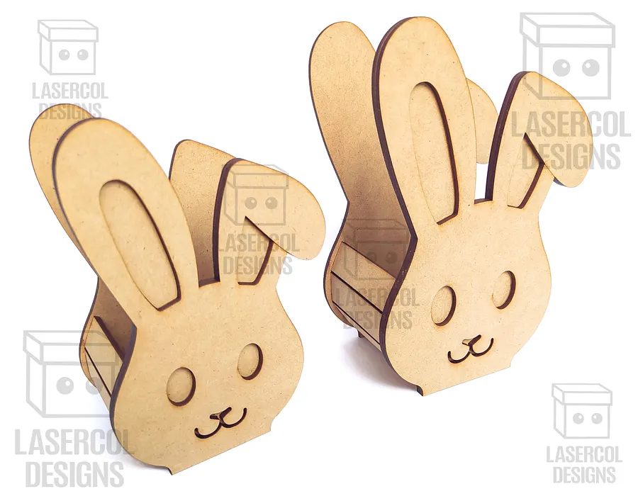 Easter Bunny Basket Set 1 (4 Styles, 2 Sizes) - Laser Cut Files product image (7)