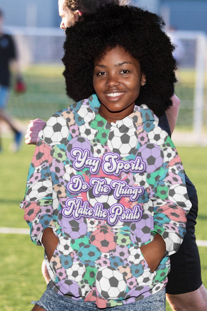 Yay Sports Soccer Football All Over Print Hoodie product image (1)