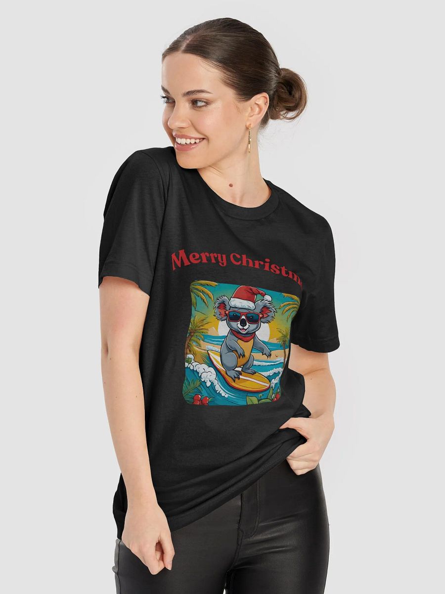 Festive Koala Surf Scene Merry Christmas T-Shirt - Red product image (8)