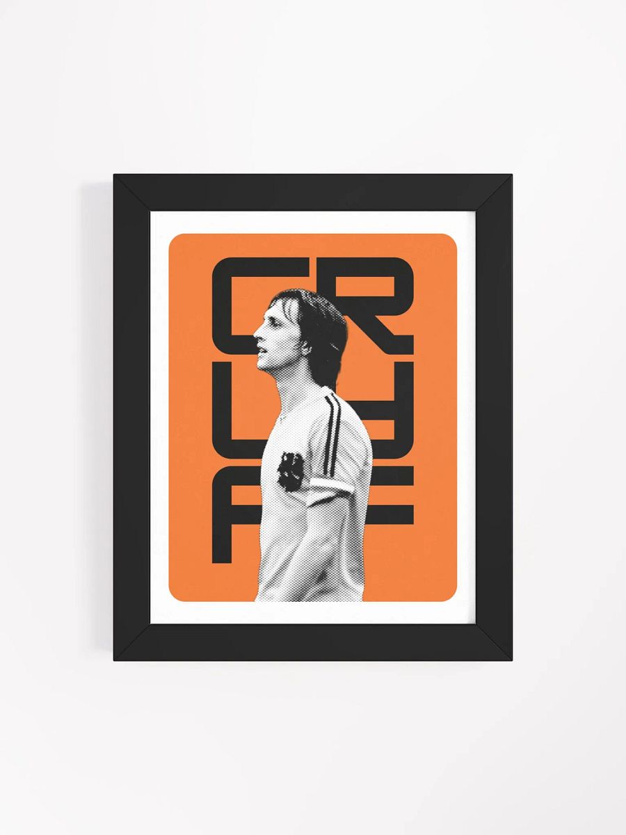 Johan Cruyff BW Netherlands Name Art Framed Print product image (4)
