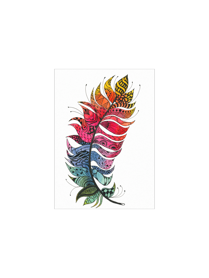 Vibrant Zentangle Feather Print product image (1)