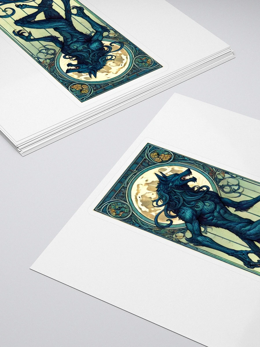 Art Nouveau Werewolf and Full Moon Vinyl Sticker – Gothic Fantasy Decor product image (4)