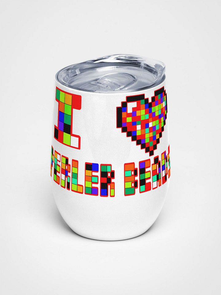 I Heart Perler Bead Wine Glass product image (1)