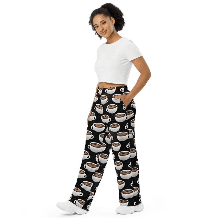 Coffee Cups Pattern Wideleg Pants product image (4)