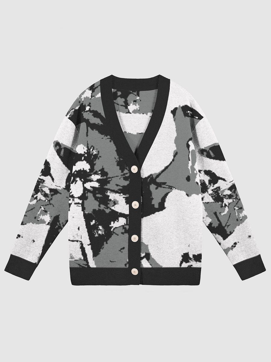 Miniaday Designs Abstract Floral Black and White Knitted Sweater Without Pocket product image (1)
